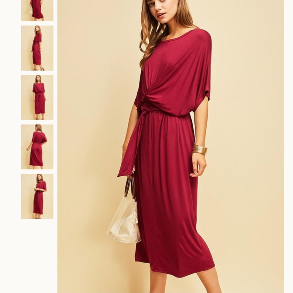 Elegant and classic knotted wrap shift dress